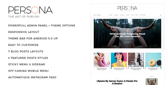 Persona Life Style Personal Blogger Template 1