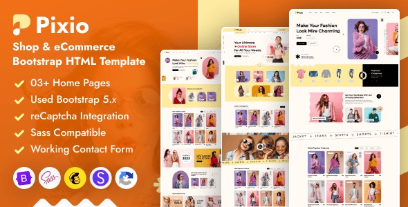 Pixio Shop eCommerce Bootstrap HTML Template