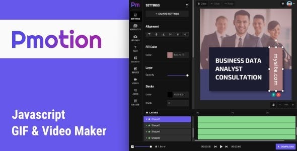 Pmotion Javascript Animated GIF and Video Maker