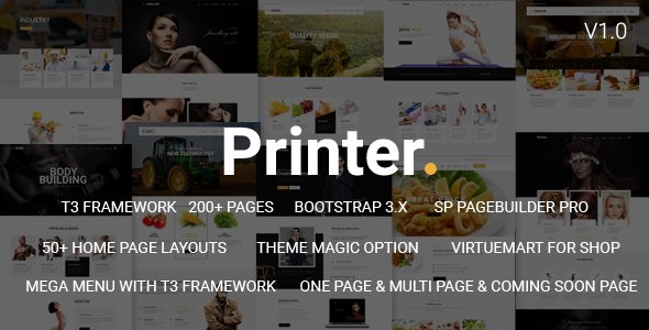 Printer Responsive Multi Purpose Creative Joomla Theme