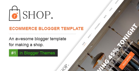 R shop Ecommerce Responsive Blogger Template