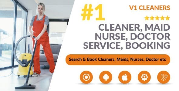 React Expo Cleaning Service App to Search Book Cleaners Online Booking System Maid Nurse Doctor