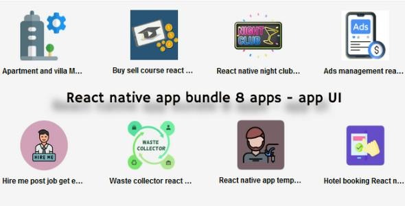 React native template bundle React native themes bundles React native templates with 8 apps