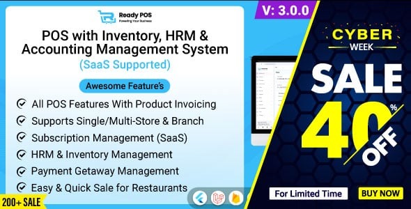 Ready POS POS with Inventory Management System HRM Accounting POS SAAS