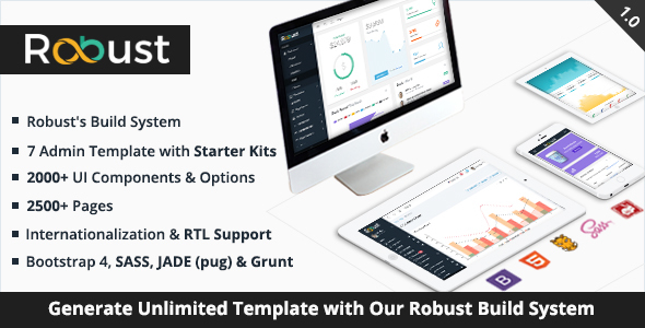 Robust Responsive Bootstrap 4 Admin Template Build System