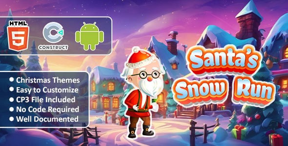 Santas Snow Run Game Christmas Game HTML5 Construct