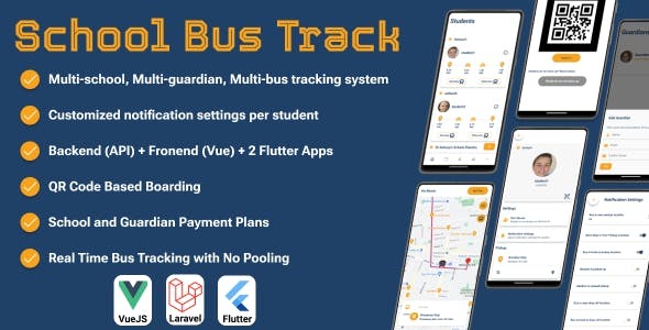 SchoolBusTrack Multi School System for School Bus Tracking Two Flutter Apps Backend Admin panel