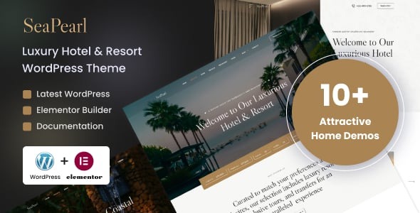 SeaPearl Luxury Hotel Resort WordPress Theme