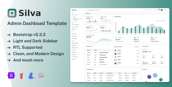 Silva Bootstrap Admin Dashboard UI Kit