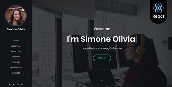 Simone Personal Portfolio React Template