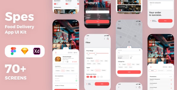 Spes Food Delivery App UI Kit