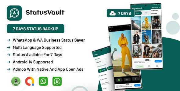 Status Vault Download Whatsapp Status With Admob Ads