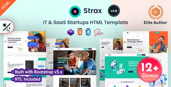 Strax IT Services SaaS Software Startup Bootstrap 5 Template