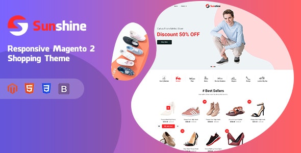 Sunshine Responsive Magento 2 Shoes Theme