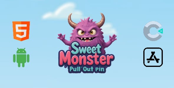 Sweet Monster Pull Out Pin HTML5 Construct3 Game