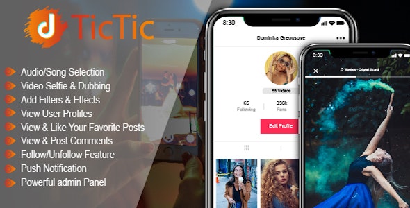 TicTic IOS media app for creating and sharing short videos