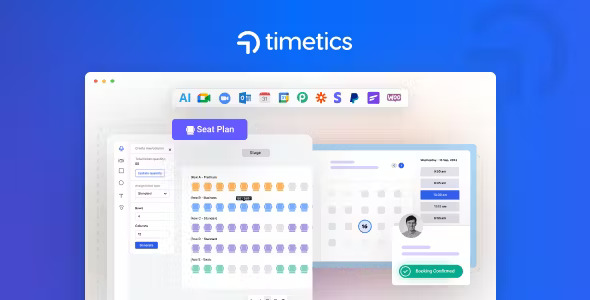 Timetics Pro WordPress Appointment Booking Plugin for Scheduling and Seat Plan