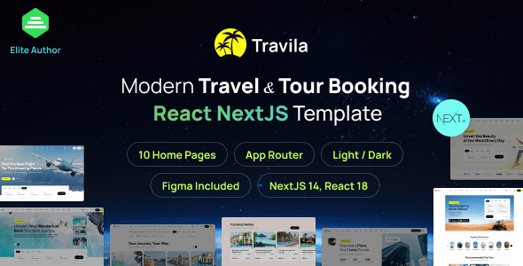 Travila Modern Travel Tour Booking React NextJS Template