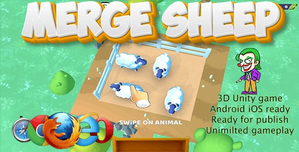 Unity game template Merge sheep puzzle 3d source code