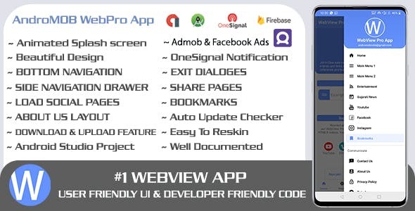 WebPro Easy Configurable Android WebView Pro App Template
