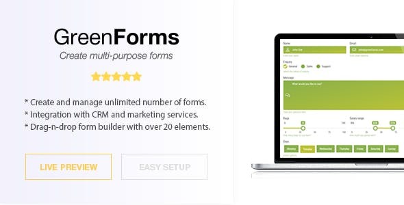 WordPress Form Builder Green Forms