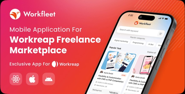 Workfleet React Native Mobile App for Workreap Theme