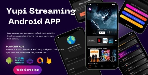 YupiStream Pro TV Movie Scraper Android App