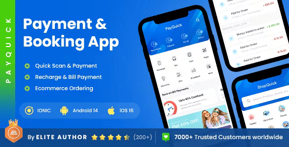 2 App Template Online Bill Payment App Recharge App Booking App Wallet App PayQuick