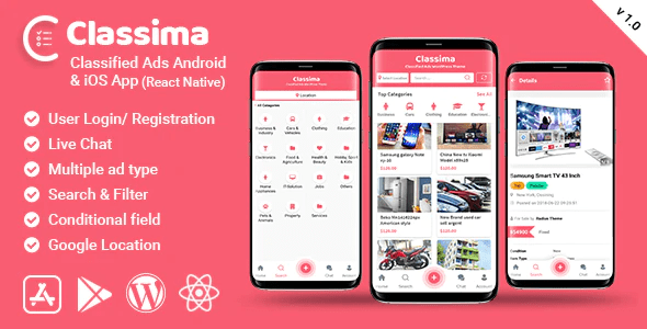Classima Classified ads Android iOS App