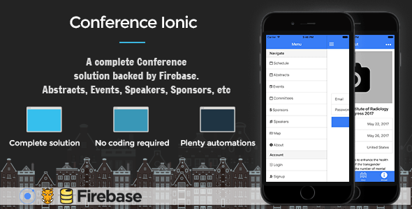 Conference Ionic Full Application with Firebase backend