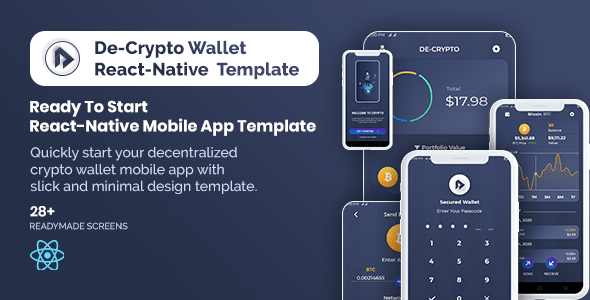 De Crpyto Wallet Cryptocurrency Web App React JS Template