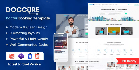 Doccure Doctor Appointment Booking Management Practo Clone Template Laravel