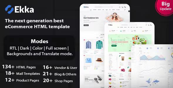 Ekka Ecommerce HTML Template Admin Dashboard