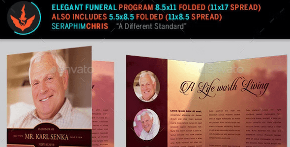 Elegant Funeral Program Bi Fold Template