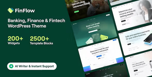 FinFlow Banking Finance Fintech WordPress Theme