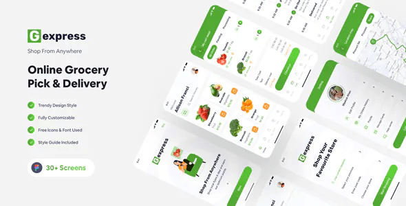 Gexpress Grocerry Shop App Figma Template