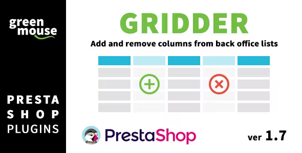 Gridder add and remove columns from Prestashop back office lists