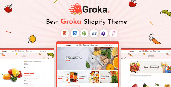 Groka Vegetable Organic Grocery Supermarket Responsive Shopify Theme