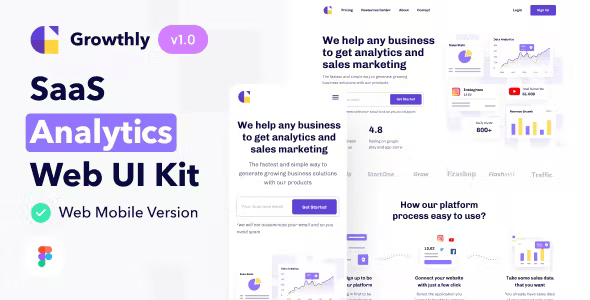 Growthly SaaS Analytics and Sales UI Kit