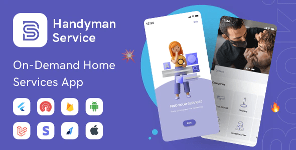 Handyman Service Flutter On Demand Home Services App with Complete Solution