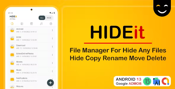 hideit file manager hide any file android source with admob ads