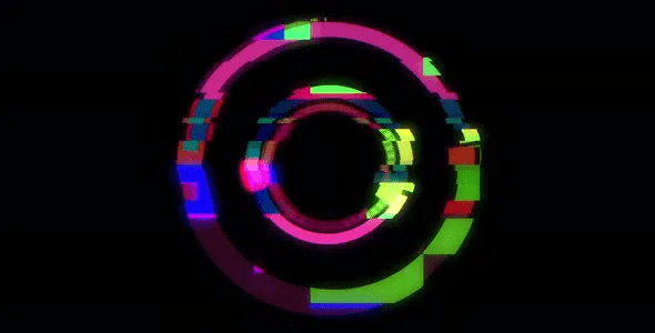 Hitech Circular Patterns logo type colorful glitch effect
