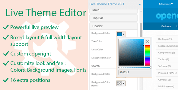 Live Theme Editor Opencart