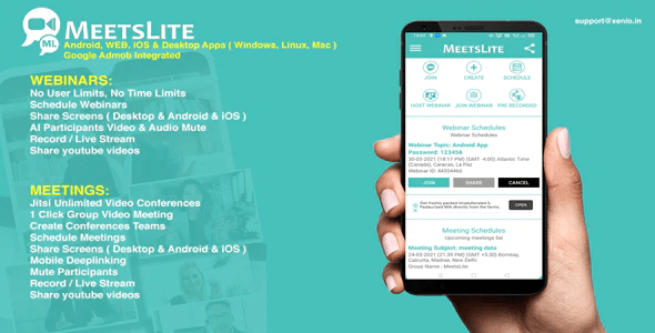 MeetsLite Webinar Conferencing and Video Sharing Solution Android iOS WEB Desktop