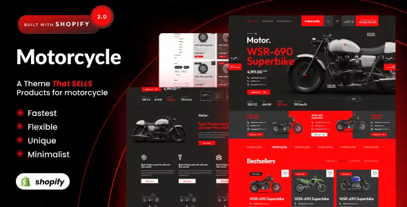 Motorcycle Shopify 2.0 Bike eCommerce Theme