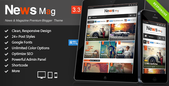 News Mag Responsive Magazine Blogger Template 1