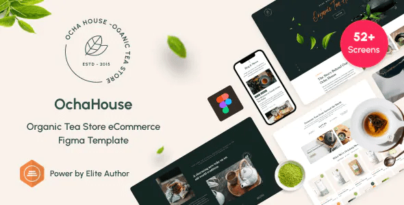 OchaHouse Organic Tea Store eCommerce Figma Template