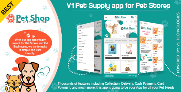 Pet Shop eCommerce Store Online Pet Food Supplies Grooming Services App