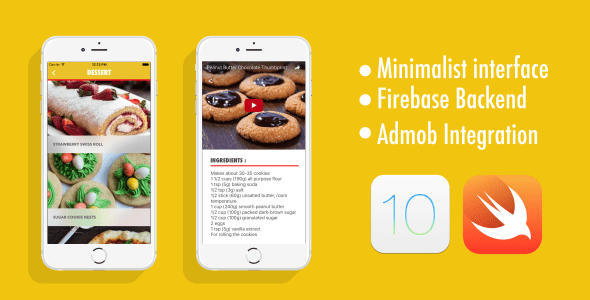 Recipe App Swift 3 iOS 10 Firebase Backend AdMob