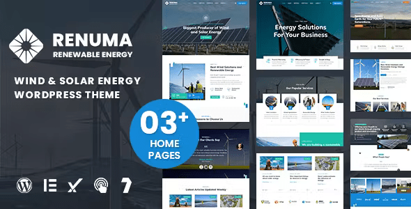 Renuma Wind Solar Energy WordPress Theme